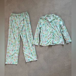 Soft teal colored Carter’s pajamas.